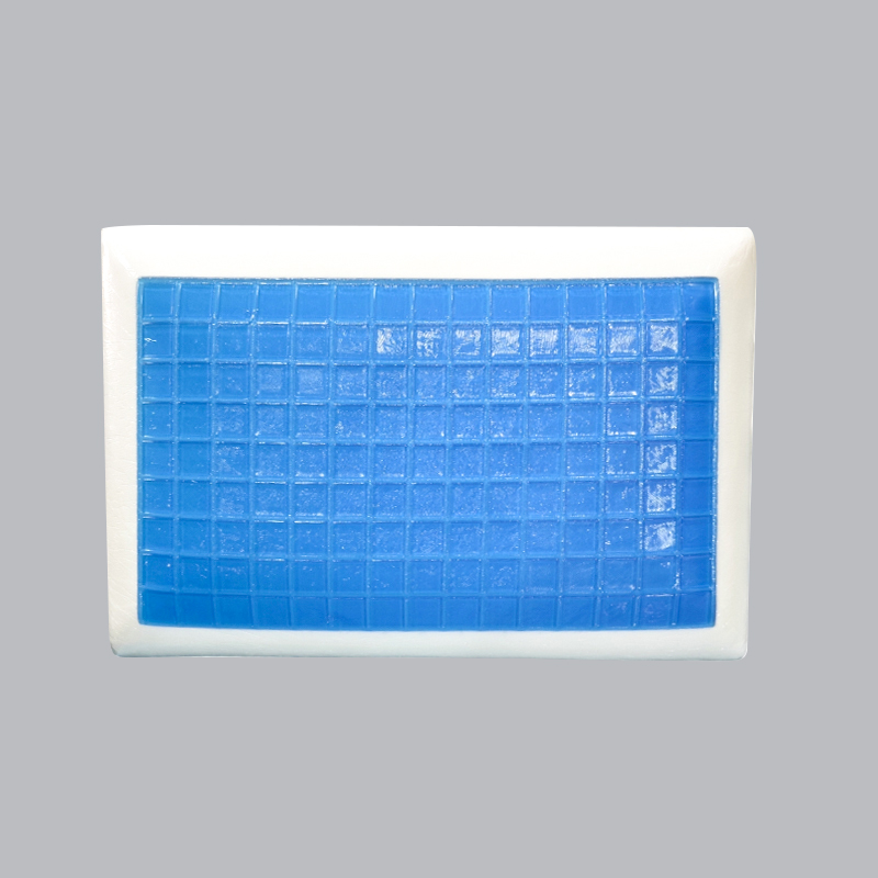 Bantal Gel Busa Memori Kotak-kotak Biru